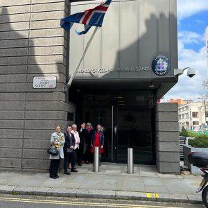 Outside the Embassy of Iceland of London